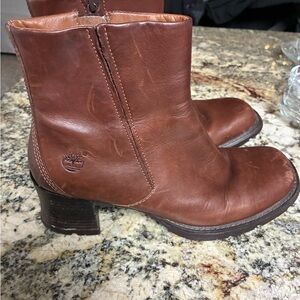 Timberland Women's Chestnut Leather Booties